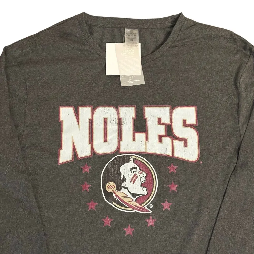 NWT Florida St. Seminoles Gameday Couture Heather Gray Women’s Long Sleeve Shirt - Picture 2 of 5